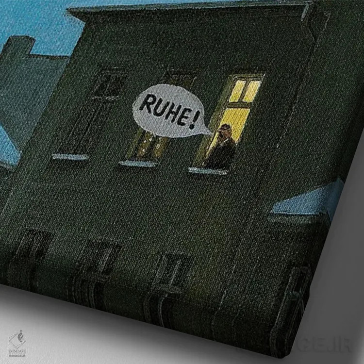 تابلو دکوراتیو سکوت! اثر مایکل سووا - نمای نزدیک بافت بوم