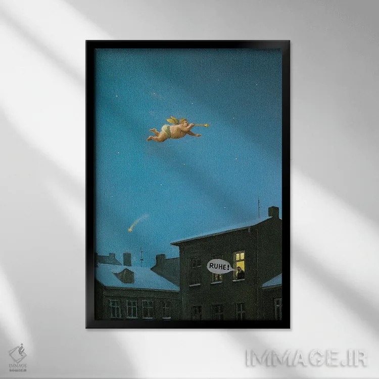 تابلو دکوراتیو سکوت! اثر مایکل سووا - نمای قابدار مشکی