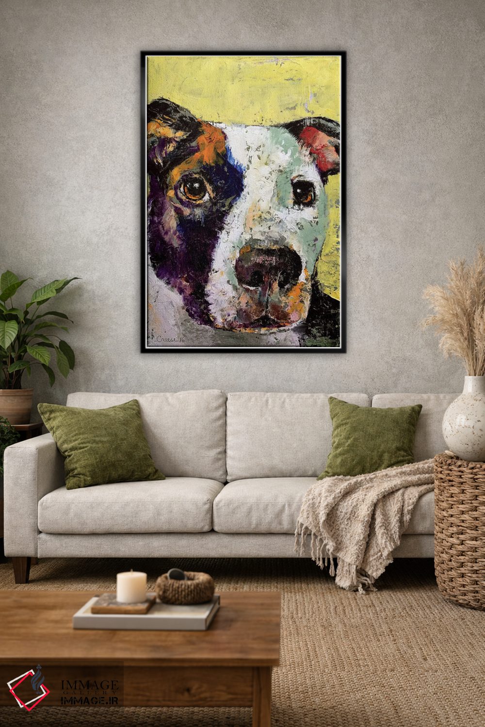 تابلو دکوراتیو پرتره پیت بول اثر مایکل کریس - D1B