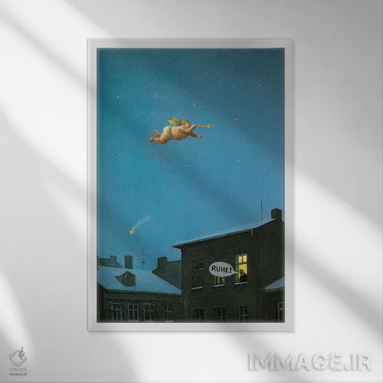 تابلو دکوراتیو سکوت! اثر مایکل سووا - نمای قابدار سفید