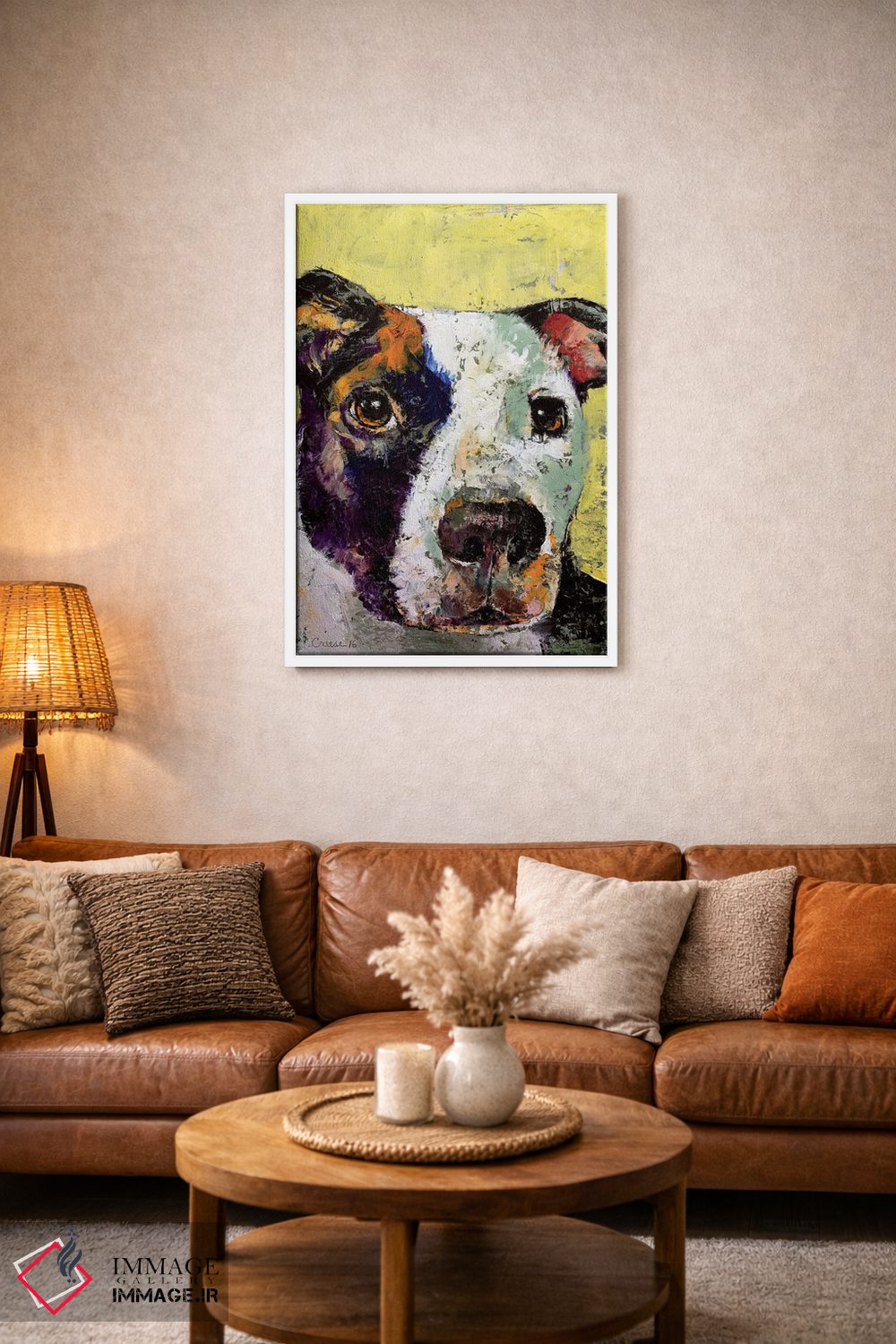 تابلو دکوراتیو پرتره پیت بول اثر مایکل کریس - D2W