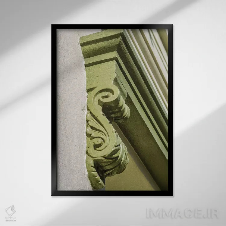 تابلو دکوراتیو جزئیات معماری ساختمان کلارندون، مرکز تاریخی ساکرامنتوی قد… اثر مایکل دفریتاس - نمای قابدار مشکی