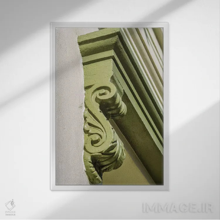 تابلو دکوراتیو جزئیات معماری ساختمان کلارندون، مرکز تاریخی ساکرامنتوی قد… اثر مایکل دفریتاس - نمای قابدار سفید