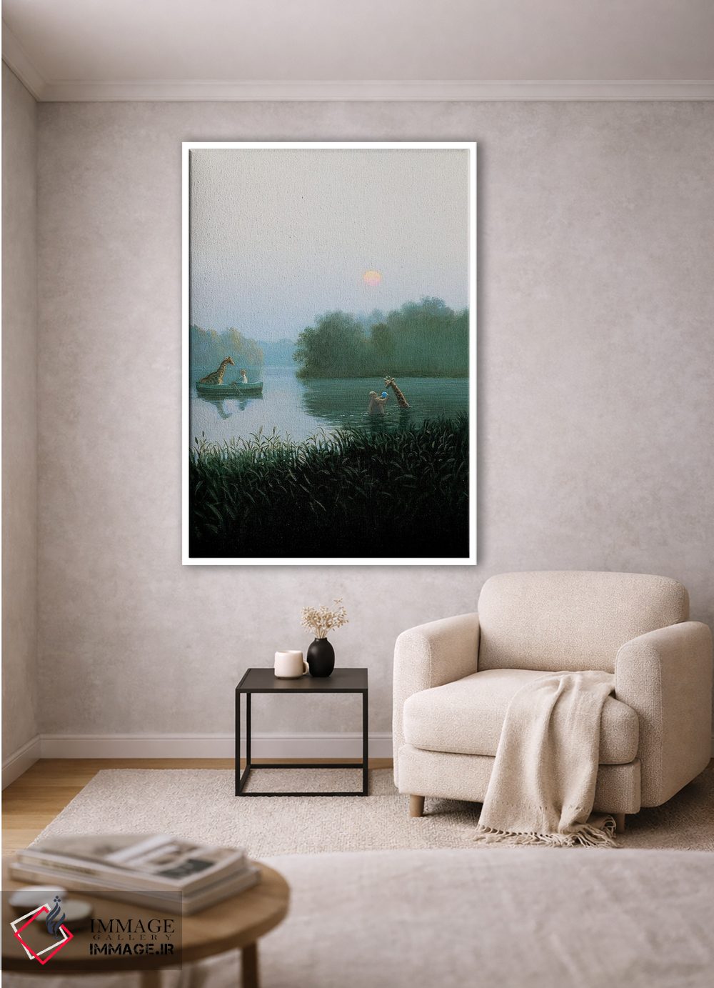 تابلو دکوراتیو کپی زرافه اثر مایکل سووا - D1W