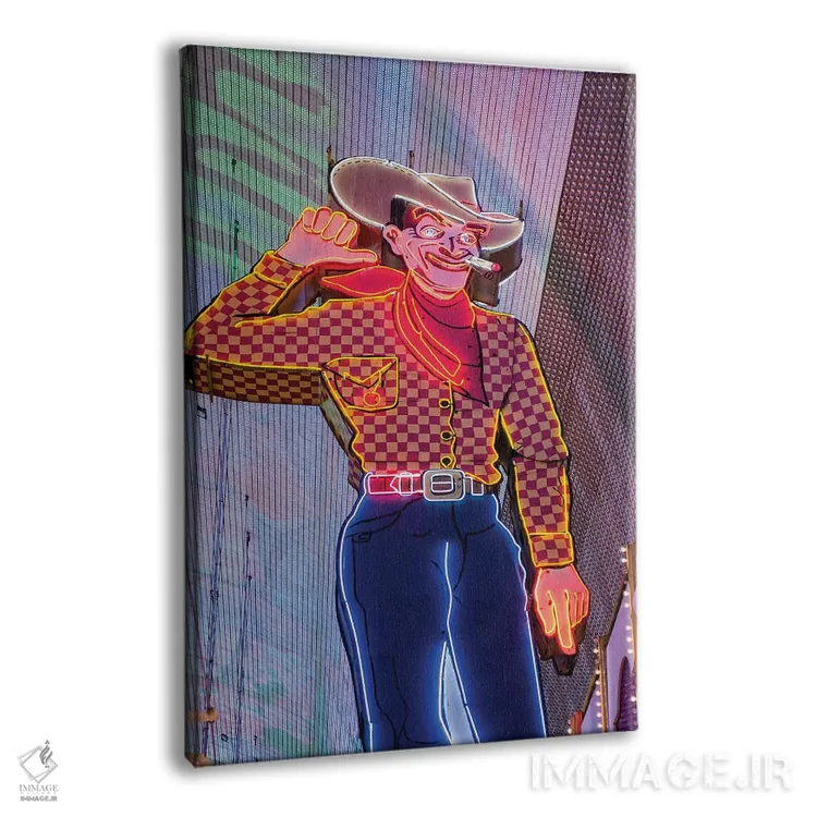 تابلوی نئونی وگاس ویک در نمای نزدیک، خیابان فریمونت، مرکز شهر لاس وگاس… اثر مایکل دفریتاس - نمای پرسپکتیو محصول