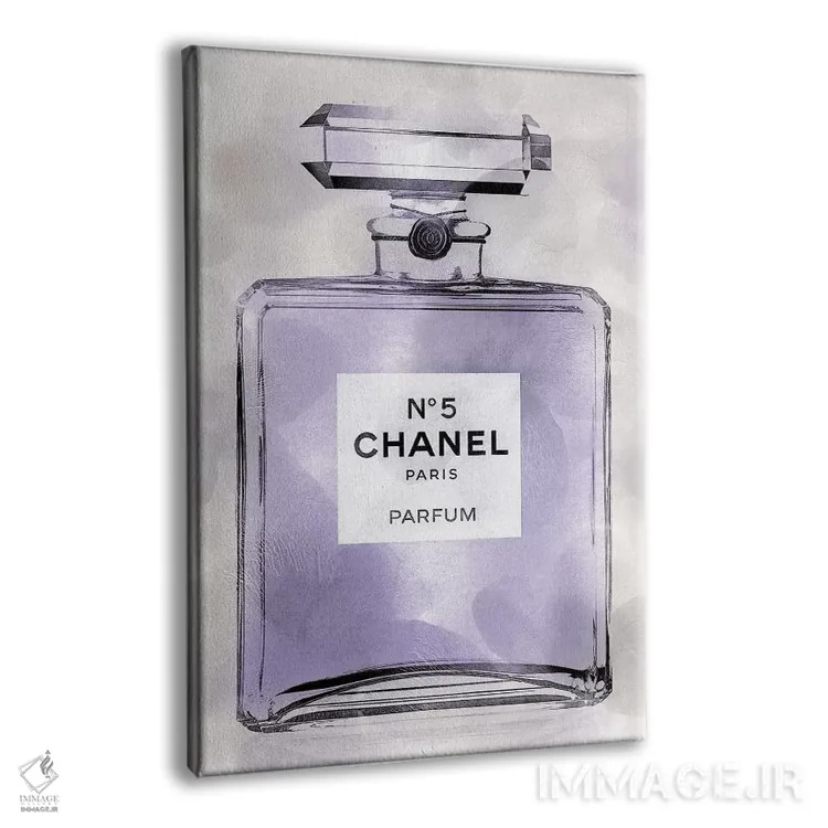 تابلو دکوراتیو بطری عطر بنفش اثر مدلین بلیک - نمای پرسپکتیو محصول