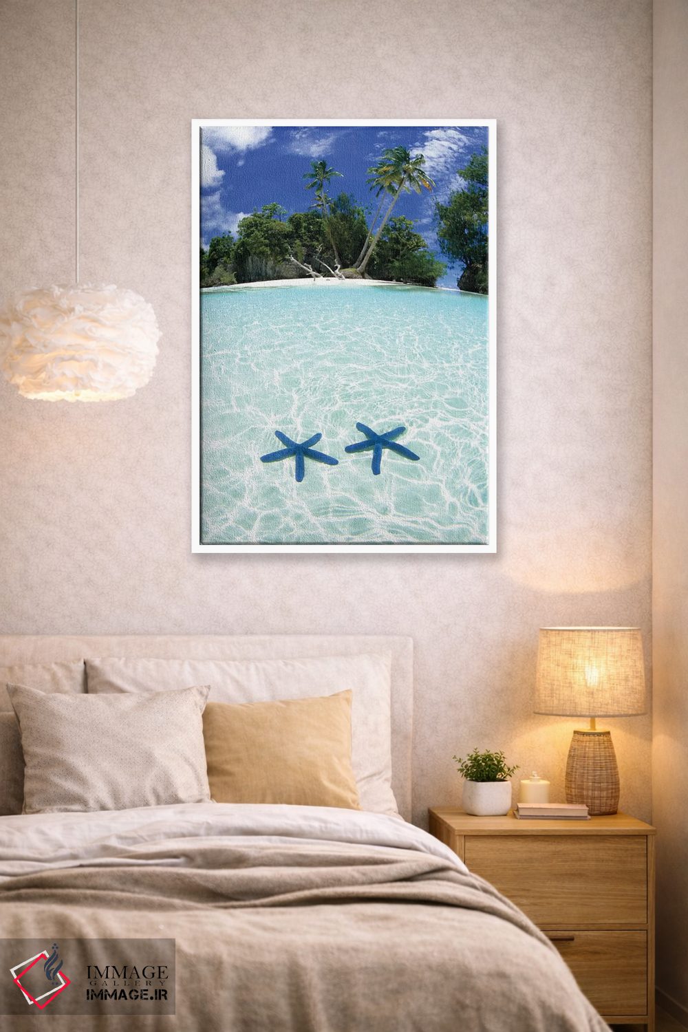 تابلو دکوراتیو دو ستاره دریایی در آب کم عمق، جزایر راک، پالائو اثر مایکل دفریتاس - D1W