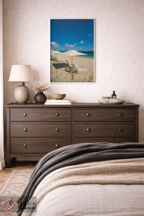 تابلو دکوراتیو چترهای ساحلی در ساحل گریس بی II، پروویدنسیالس، جزایر ترک… اثر مایکل دفریتاس - D2W