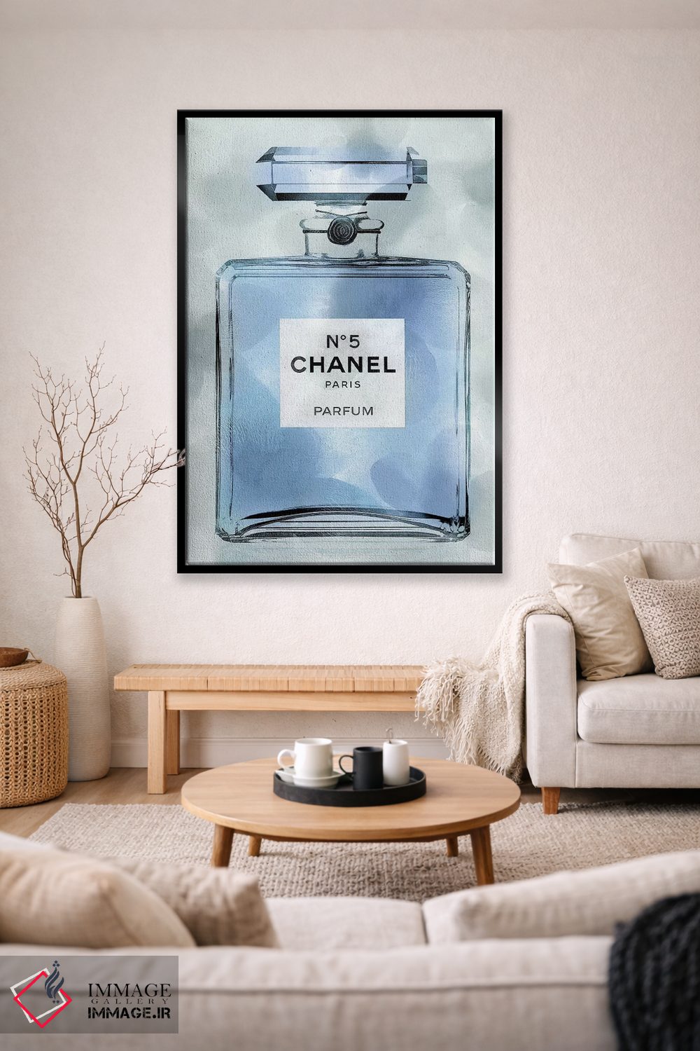 تابلو دکوراتیو بطری عطر آبی اثر مدلین بلیک - D2B