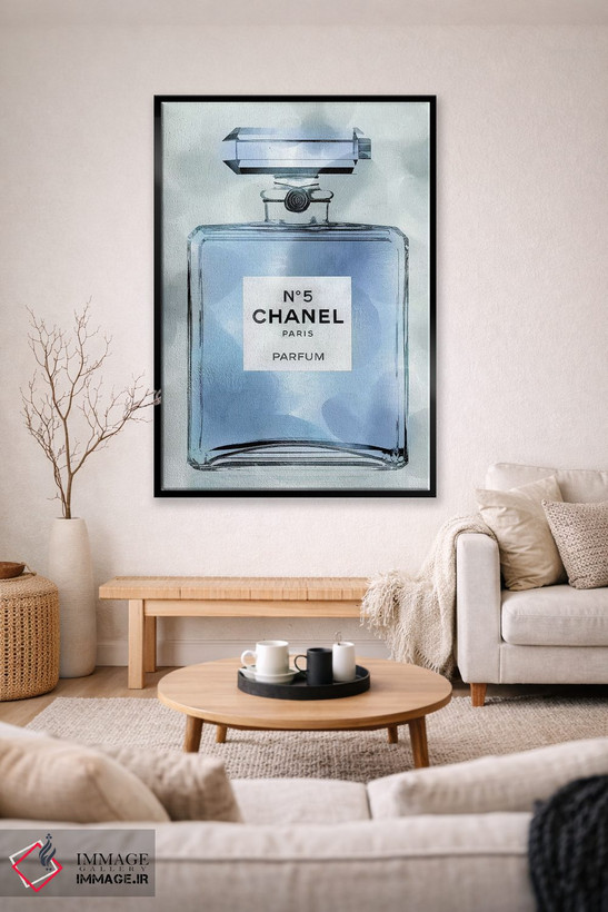 تابلو دکوراتیو بطری عطر آبی اثر مدلین بلیک - D2B