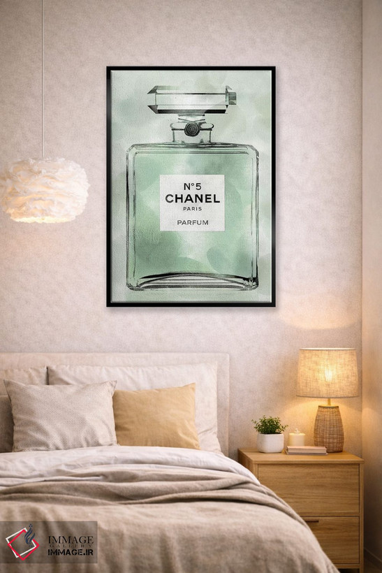 تابلو دکوراتیو بطری عطر سبز اثر مدلین بلیک - D2B