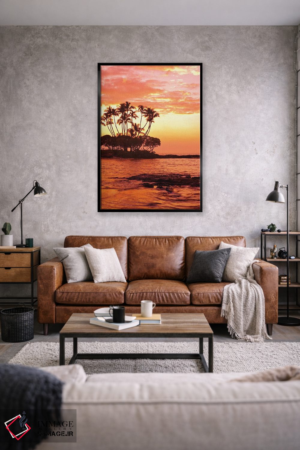 تابلو دکوراتیو غروب گرمسیری، جزیره بزرگ، هاوایی، آمریکا اثر مایکل دفریتاس - D2B