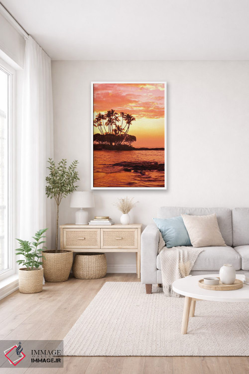 تابلو دکوراتیو غروب گرمسیری، جزیره بزرگ، هاوایی، آمریکا اثر مایکل دفریتاس - D3W