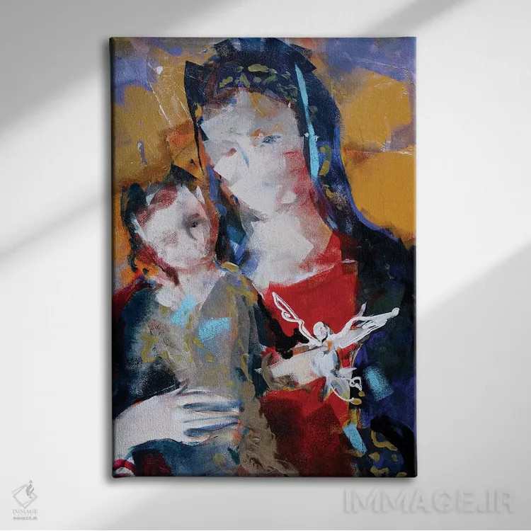تابلو دکوراتیو مادونا طلایی II اثر مارینا دل پوزو - نمای روبهرو روی دیوار