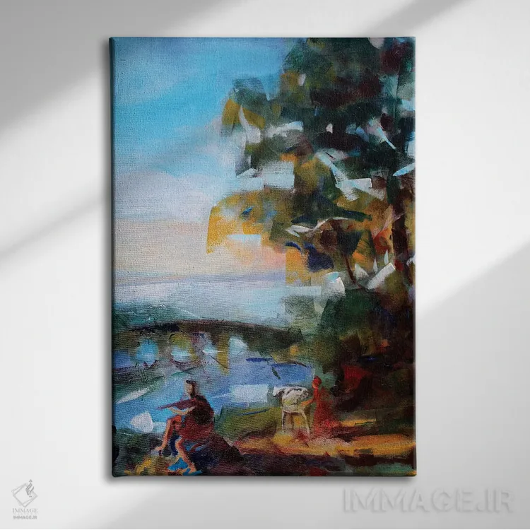 تابلو دکوراتیو منظره عتیقه اثر مارینا دل پوزو - نمای روبهرو روی دیوار