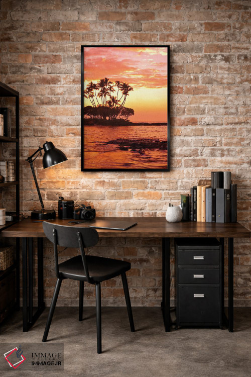 تابلو دکوراتیو غروب گرمسیری، جزیره بزرگ، هاوایی، آمریکا اثر مایکل دفریتاس - D5B