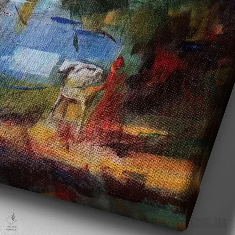 تابلو دکوراتیو منظره عتیقه اثر مارینا دل پوزو - نمای نزدیک بافت بوم