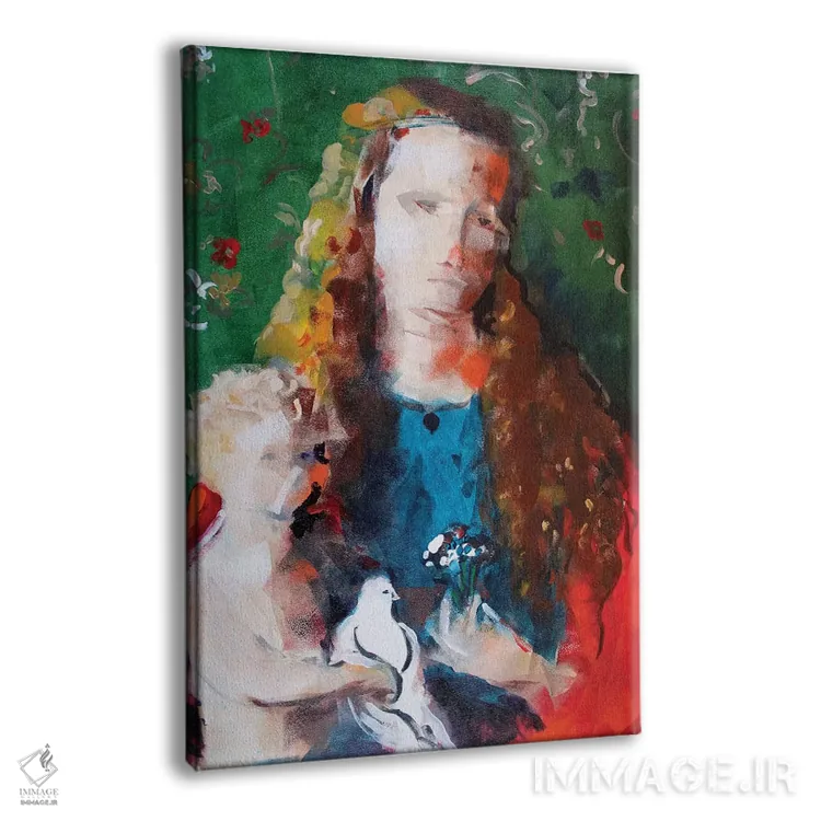 تابلو دکوراتیو مادونا سبز اثر مارینا دل پوزو - نمای پرسپکتیو محصول