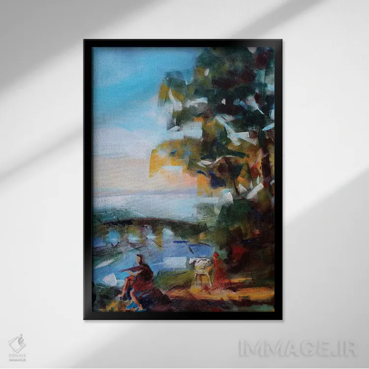 تابلو دکوراتیو منظره عتیقه اثر مارینا دل پوزو - نمای قابدار مشکی