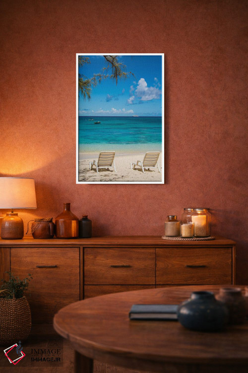 تابلو دکوراتیو ساحل فرماندار، جزیره گرند ترک، جزایر ترک و کایکوس، کارائی… اثر مایکل دفریتاس - D3W