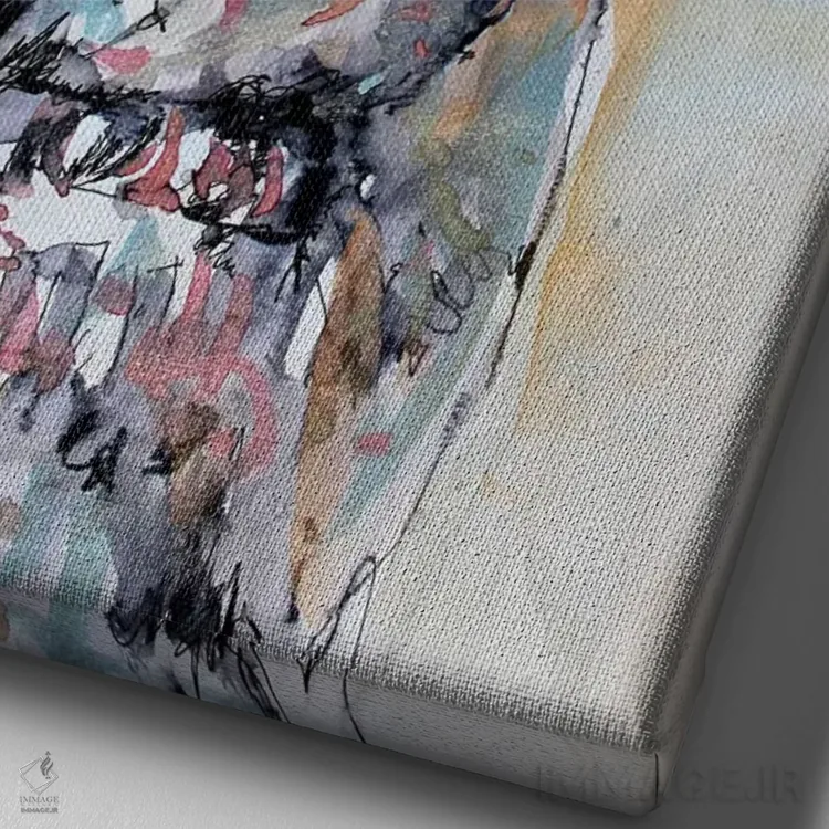 تابلو دکوراتیو گیشا I اثر مارینا دل پوزو - نمای نزدیک بافت بوم