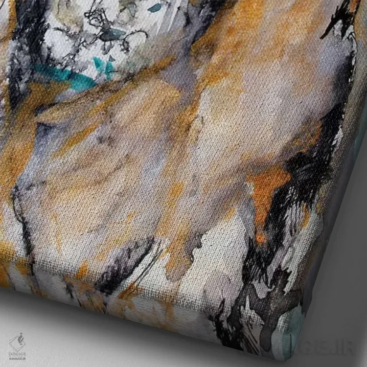تابلو دکوراتیو گیشا II اثر مارینا دل پوزو - نمای نزدیک بافت بوم
