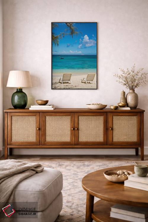 تابلو دکوراتیو ساحل فرماندار، جزیره گرند ترک، جزایر ترک و کایکوس، کارائی… اثر مایکل دفریتاس - D4B