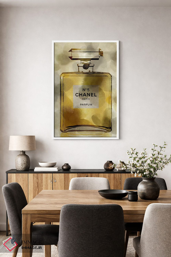 تابلو دکوراتیو بطری عطر طلایی اثر مدلین بلیک - D4W