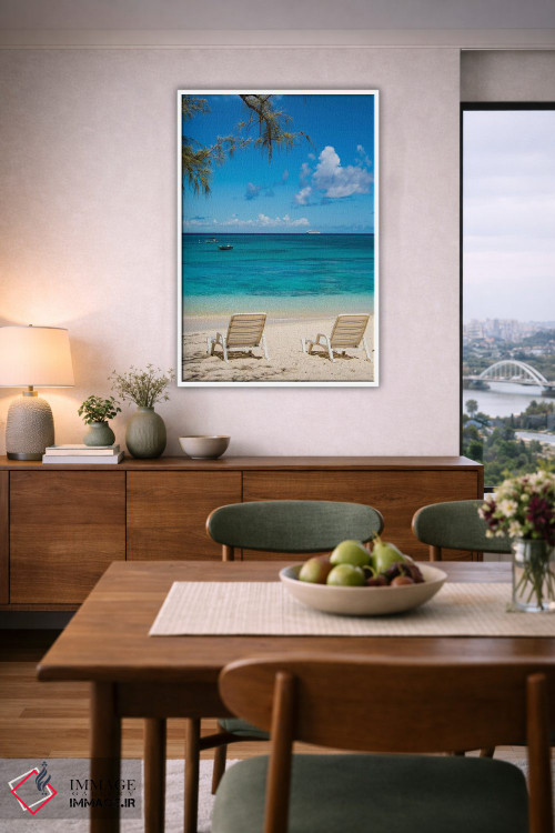 تابلو دکوراتیو ساحل فرماندار، جزیره گرند ترک، جزایر ترک و کایکوس، کارائی… اثر مایکل دفریتاس - D6W