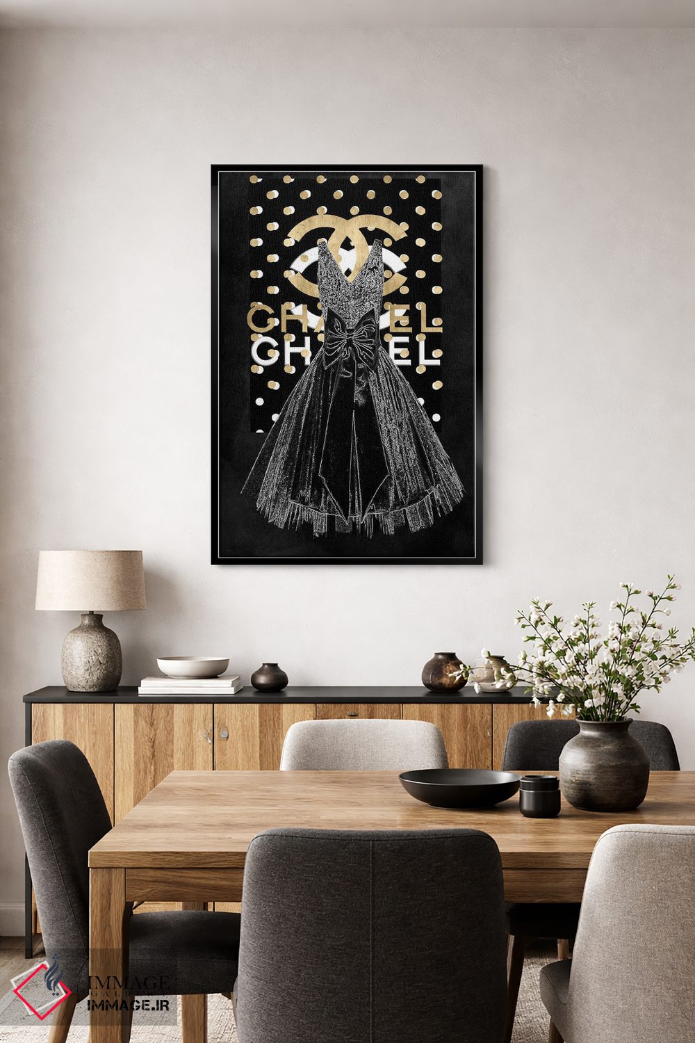 تابلو دکوراتیو پیراهن مد روز اثر مدلین بلیک - D4B