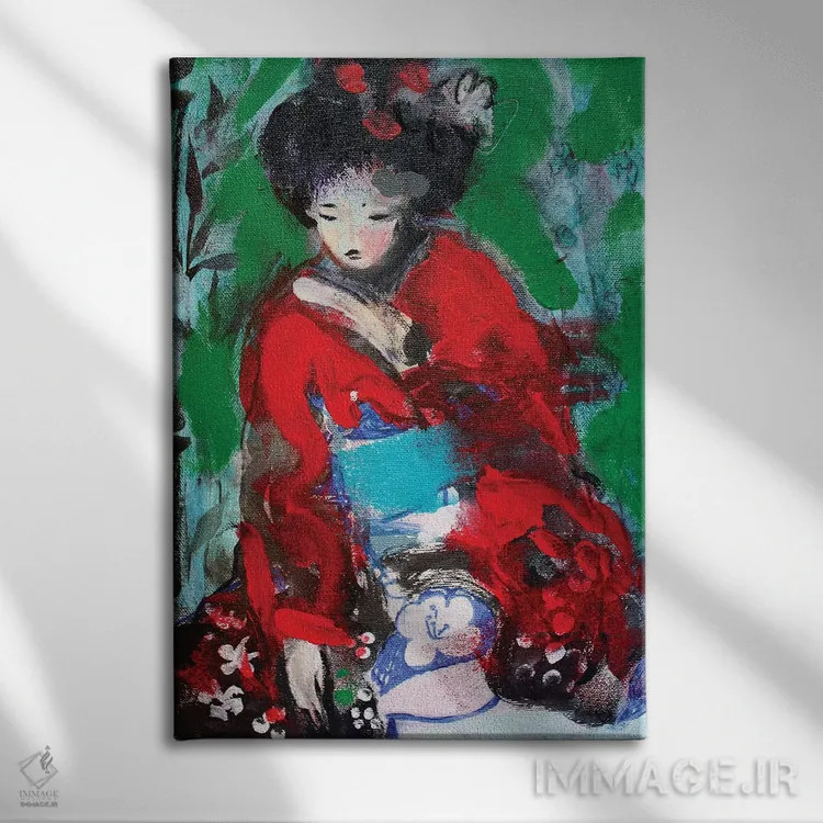 تابلو دکوراتیو گیشای شماره یک اثر مارینا دل پوزو - نمای روبهرو روی دیوار