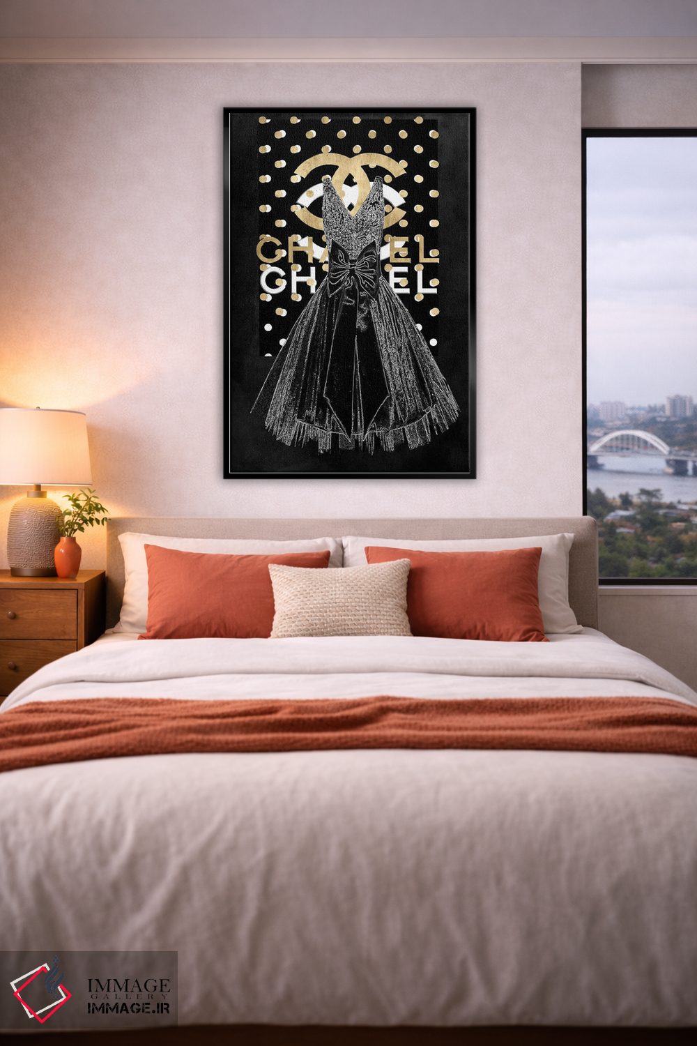 تابلو دکوراتیو پیراهن مد روز اثر مدلین بلیک - D5B