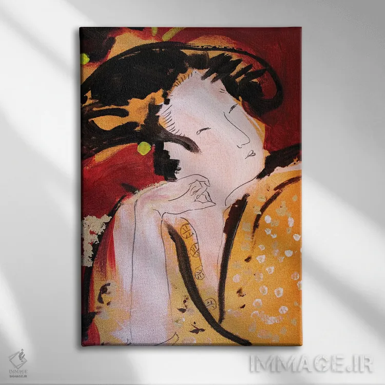 تابلو دکوراتیو گیشای کوچک IV اثر مارینا دل پوزو - نمای روبهرو روی دیوار