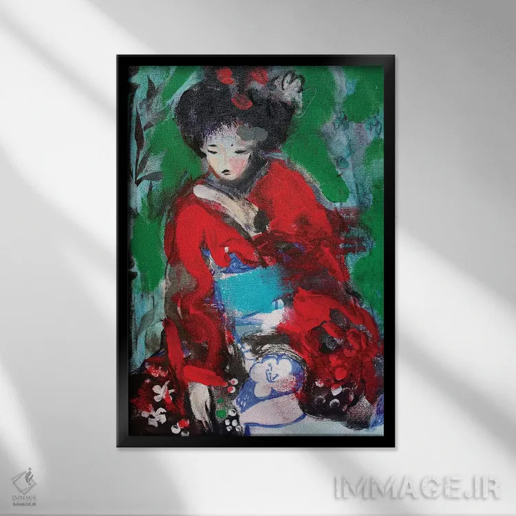 تابلو دکوراتیو گیشای شماره یک اثر مارینا دل پوزو - نمای قابدار مشکی