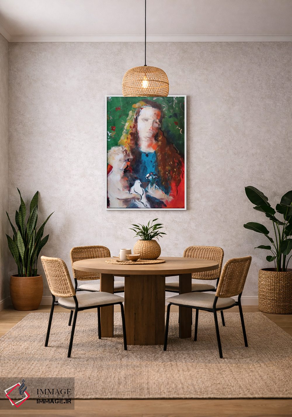 تابلو دکوراتیو مادونا سبز اثر مارینا دل پوزو - D1W