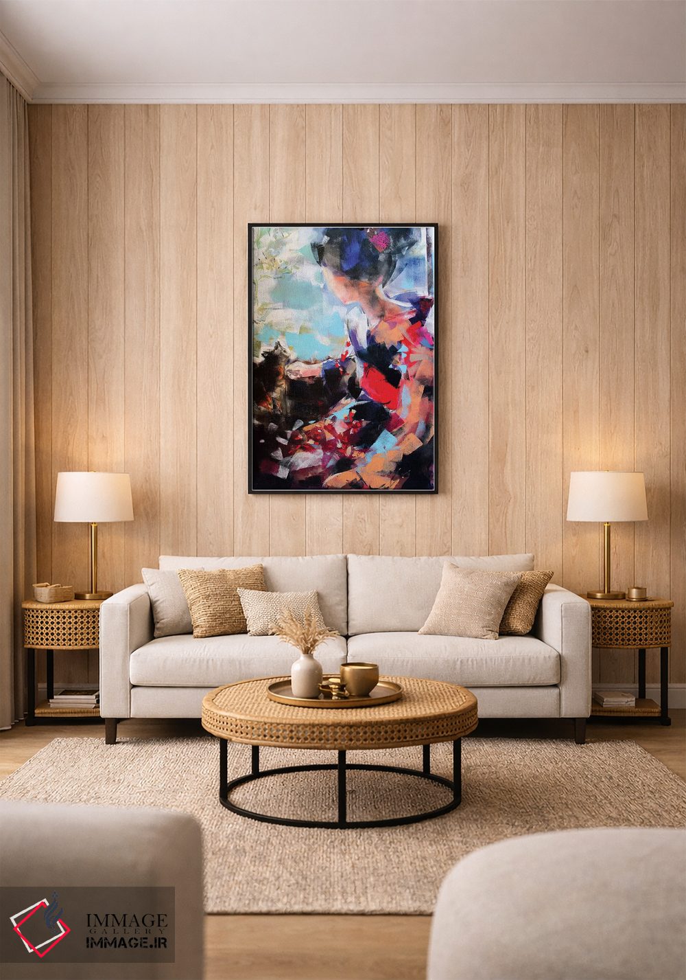 تابلو دکوراتیو گیشا و گربه II اثر مارینا دل پوزو - D1B