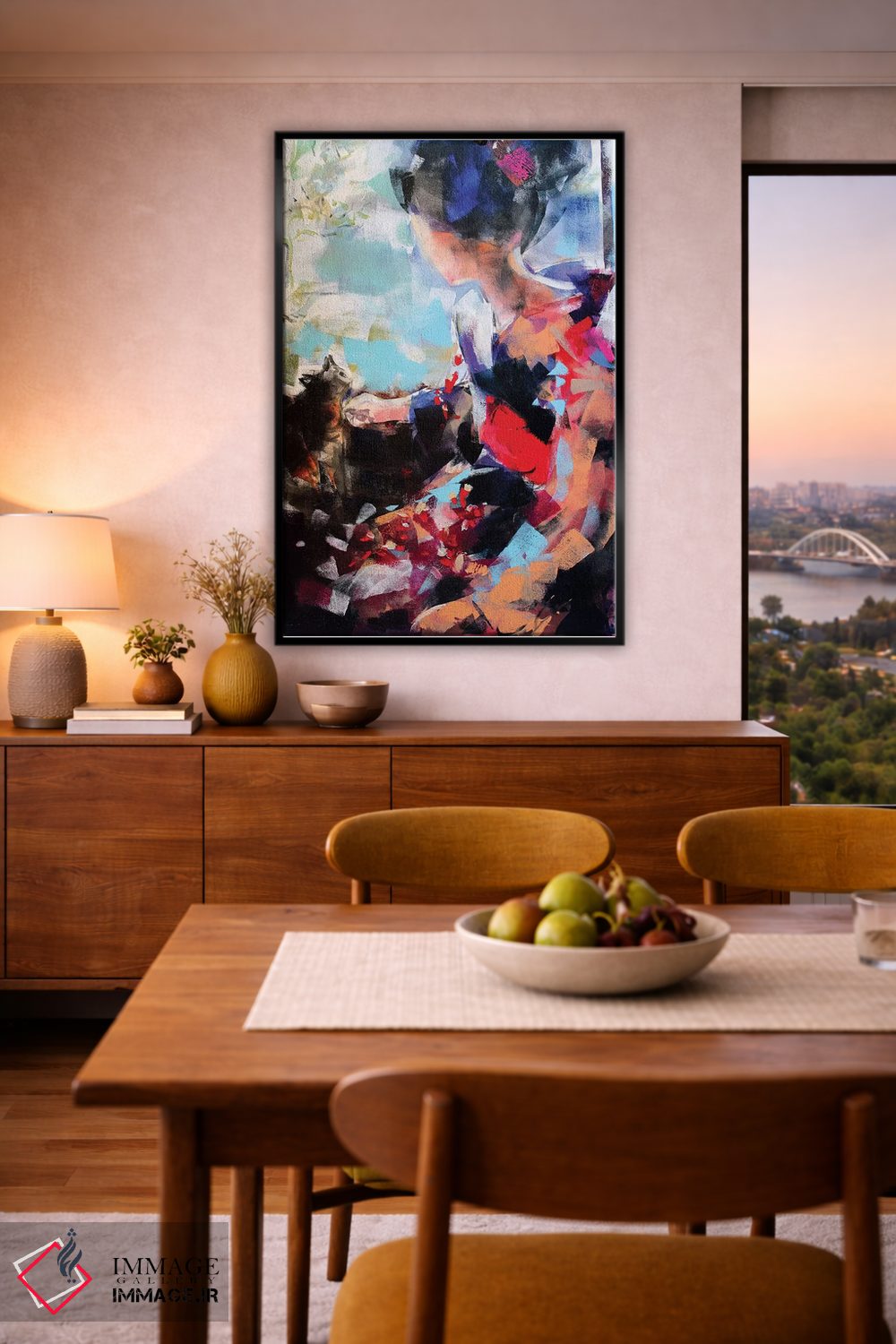 تابلو دکوراتیو گیشا و گربه II اثر مارینا دل پوزو - D6B