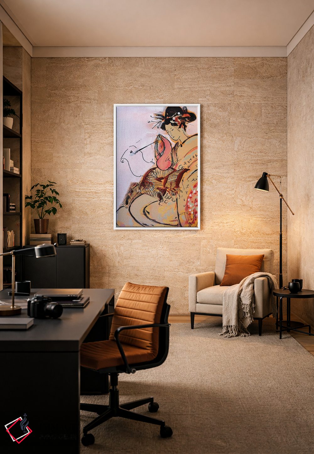 تابلو دکوراتیو گیشای کوچک VI اثر مارینا دل پوزو - D3W