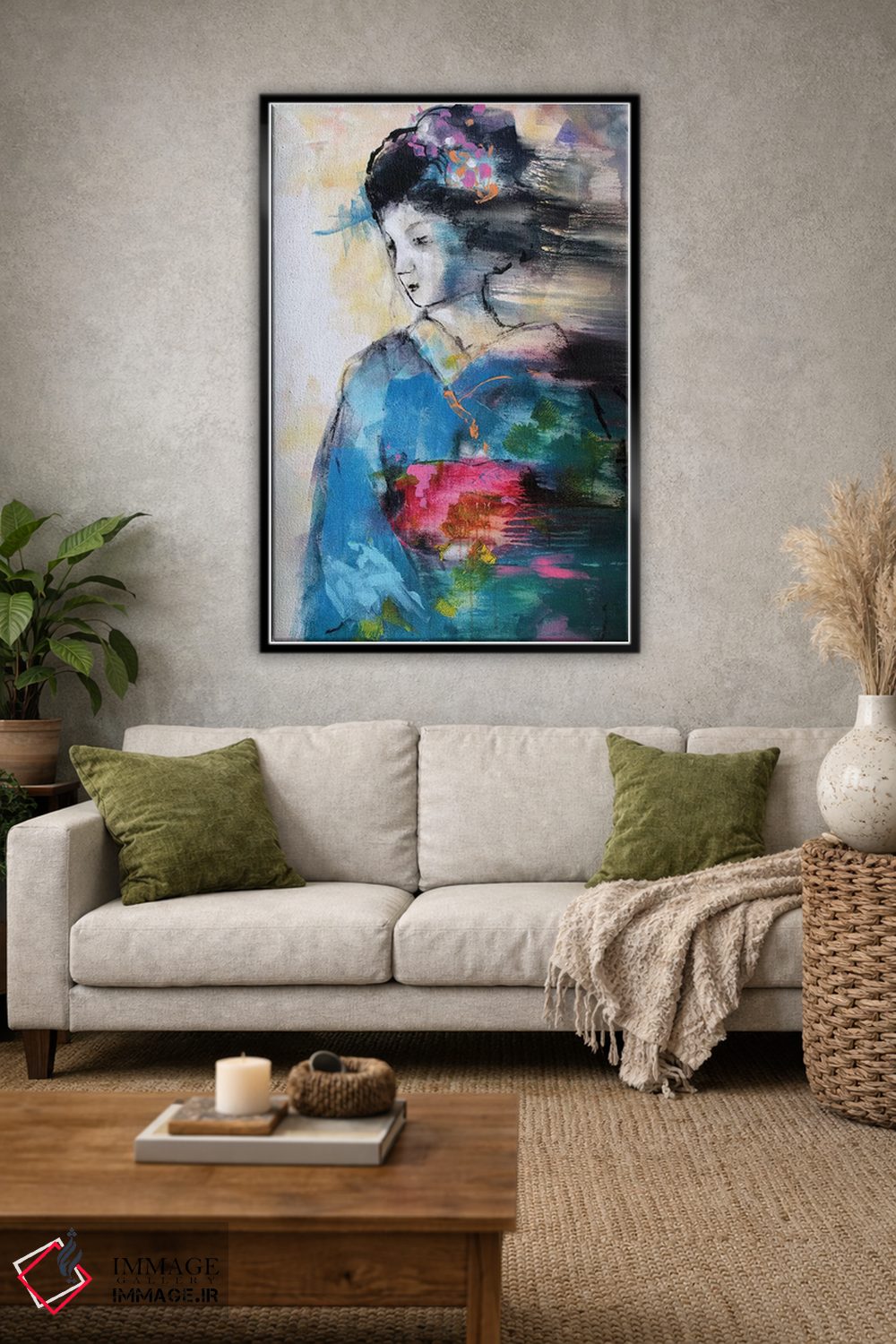 تابلو دکوراتیو گیشای آبی اثر مارینا دل پوزو - D2B