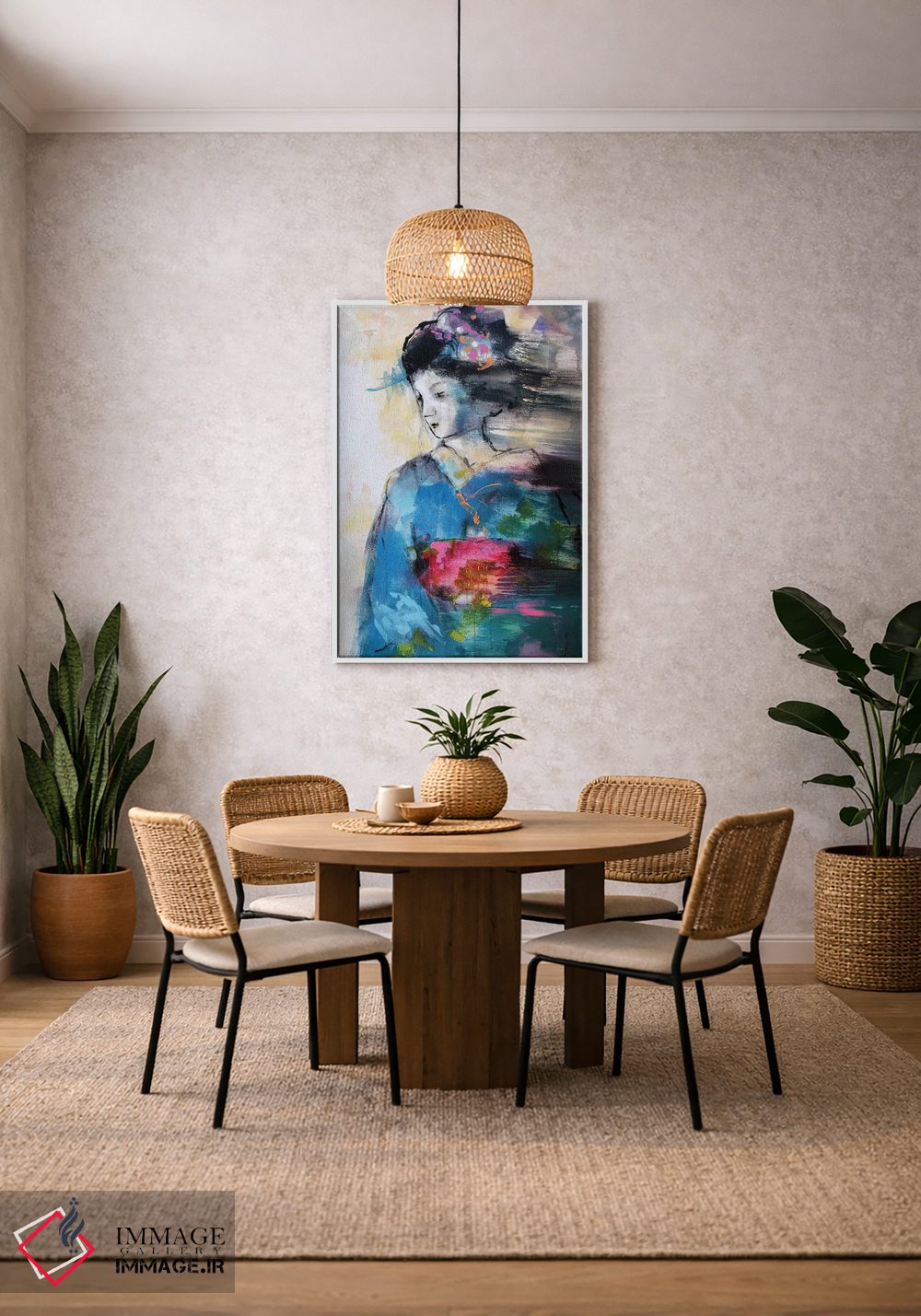 تابلو دکوراتیو گیشای آبی اثر مارینا دل پوزو - D4W