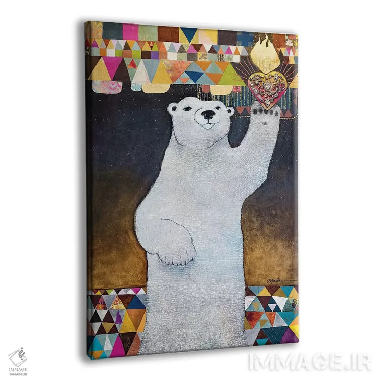 تابلو دکوراتیو قلب مقدس قطبی اثر مادارا میسون - نمای پرسپکتیو محصول