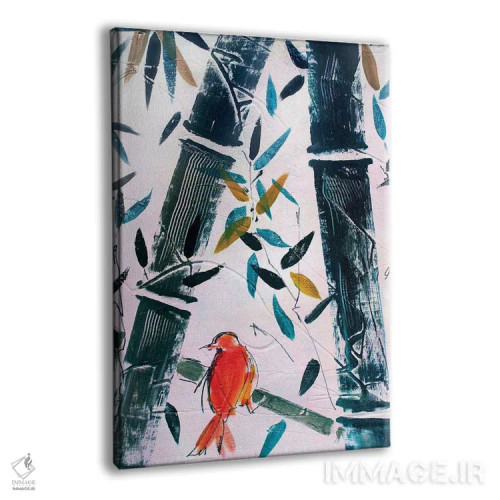 تابلو دکوراتیو پرنده قرمز II اثر مارینا دل پوزو - نمای پرسپکتیو محصول
