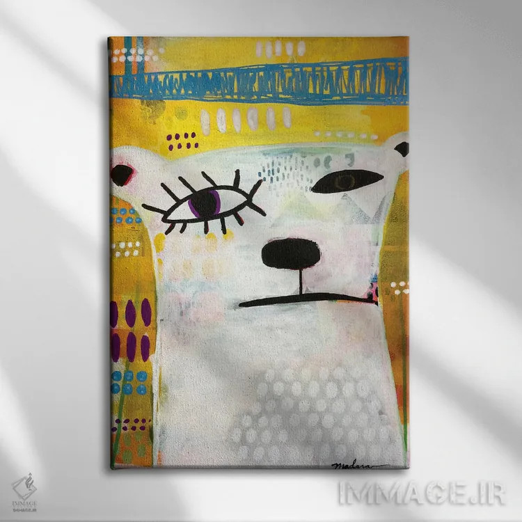 تابلو دکوراتیو خرس پیکاسو اثر مادارا میسون - نمای روبهرو روی دیوار