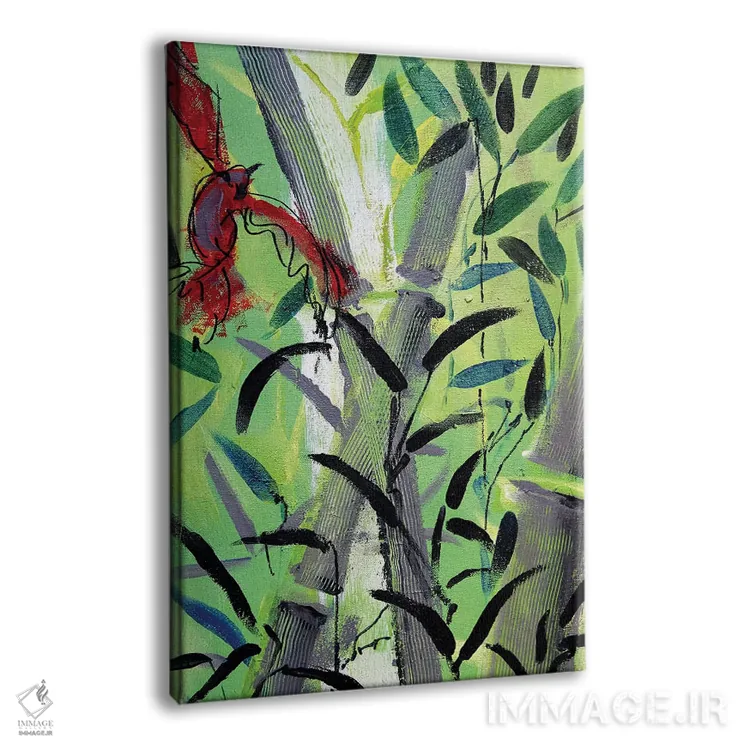 تابلو دکوراتیو پرنده قرمز I اثر مارینا دل پوزو - نمای پرسپکتیو محصول