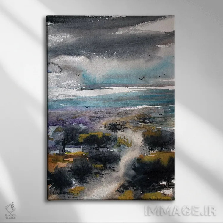 تابلو دکوراتیو جنگل بلوط اثر مارینا دل پوزو - نمای روبهرو روی دیوار