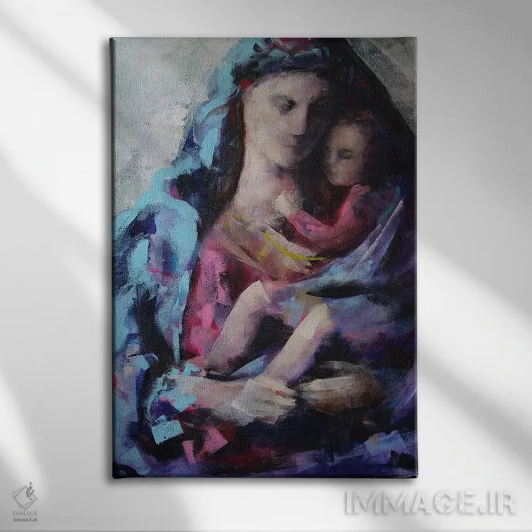 تابلو دکوراتیو مریم مقدس اثر مارینا دل پوزو - نمای روبهرو روی دیوار