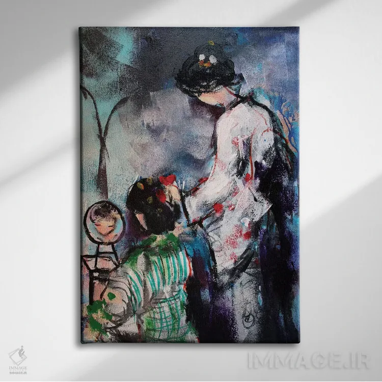 تابلو دکوراتیو دو گیشا I اثر مارینا دل پوزو - نمای روبهرو روی دیوار