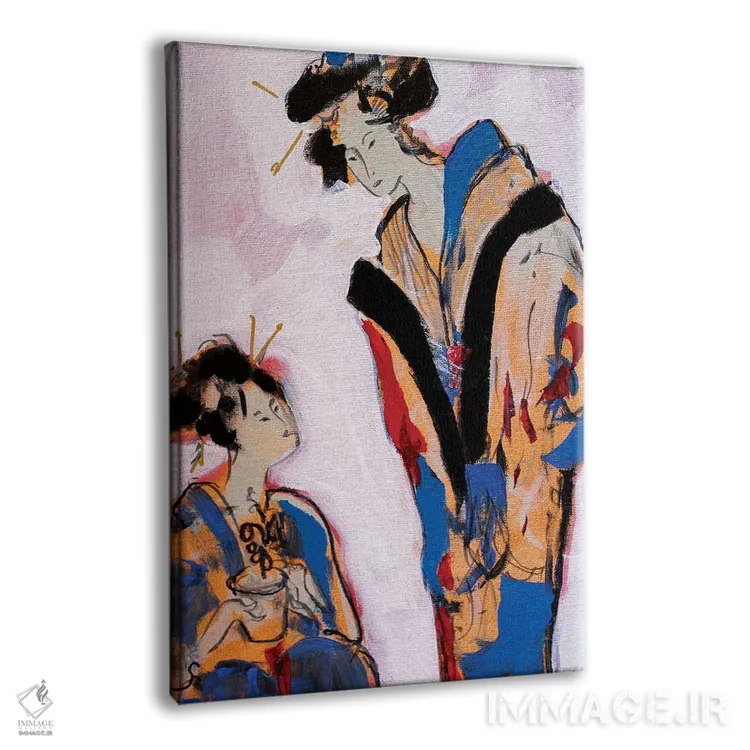 تابلو دکوراتیو دو گیشا II اثر مارینا دل پوزو - نمای پرسپکتیو محصول