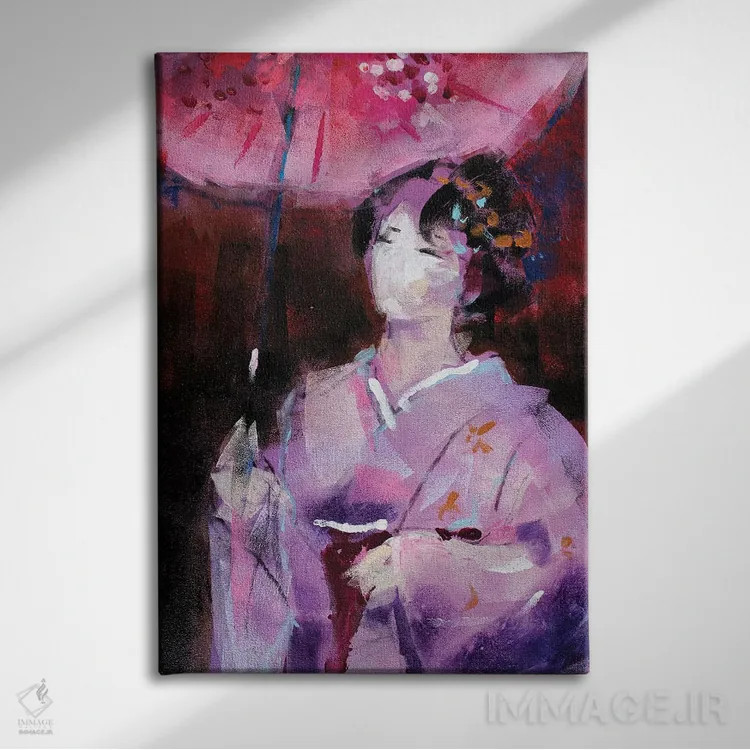 تابلو دکوراتیو گیشا پنجم اثر مارینا دل پوزو - نمای روبهرو روی دیوار