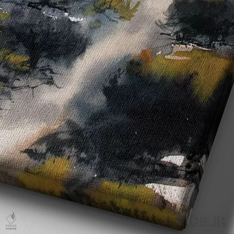 تابلو دکوراتیو جنگل بلوط اثر مارینا دل پوزو - نمای نزدیک بافت بوم